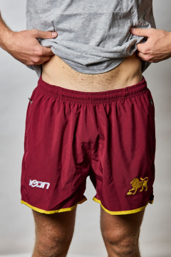 Maroon training shorts