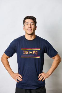 Navy cotton T-shirt style 2