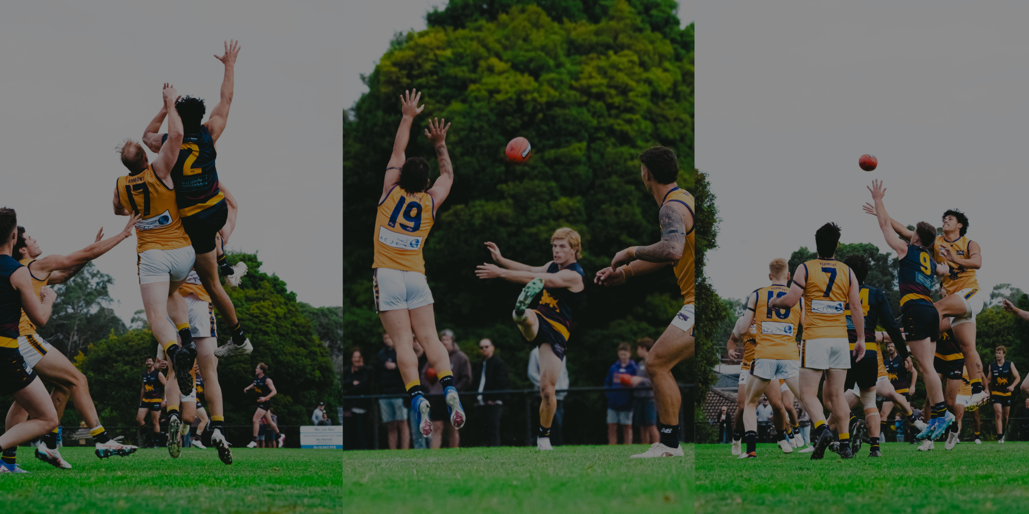Australian Rules football players on ground